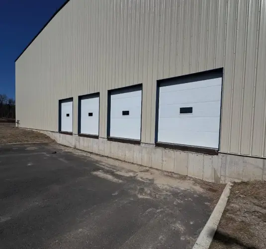 Commercial overhead garage door installation in Spring Valley, NY.
